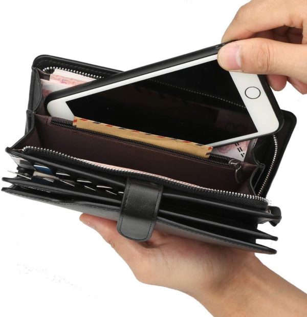 Velmora Leather Co. – Men's Business Long Wallet | PU Leather, Large Capacity, Multi-Function with Card Holder (Random Color)