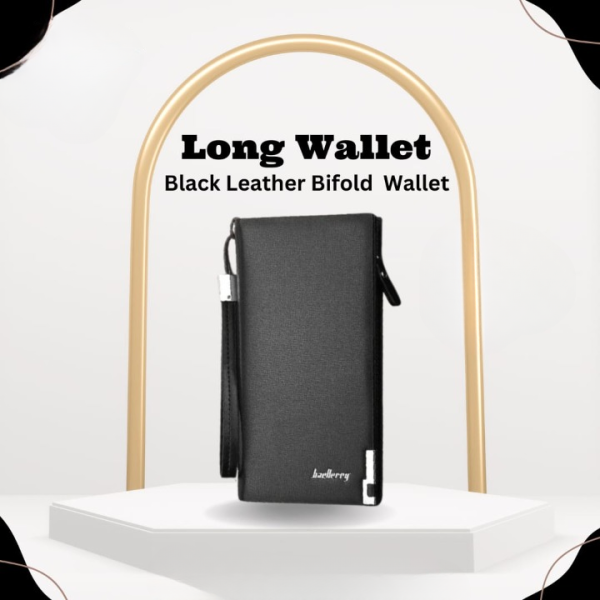 Velmora Leather Co. – Men's Business Long Wallet | PU Leather, Large Capacity, Multi-Function with Card Holder (Random Color)