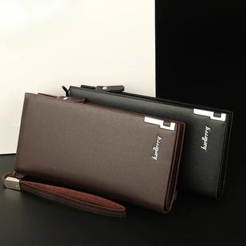 Velmora Leather Co. – Men's Business Long Wallet | PU Leather, Large Capacity, Multi-Function with Card Holder (Random Color)