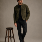 Men's Classic Suede Bomber Jacket