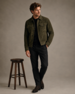 Men's Classic Suede Bomber Jacket