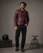 Men's Classic Black Biker Leather Jacket