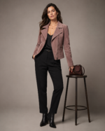 Women's Classic Suede Bomber Jacket
