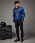 Men's Slim-Fit Racer Biker Jacket