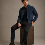 Men's Distressed Suede Field Jacket
