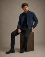Men's Distressed Suede Field Jacket