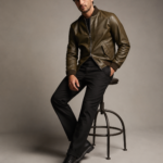 Men's Vintage Distressed Motorcycle Jacket