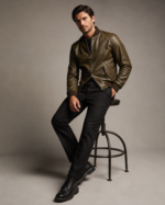 Men's Vintage Distressed Motorcycle Jacket