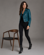 Women's Classic Motorcycle Leather Jacket - Image 4