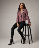 Women's Quilted Leather Bomber Jacket - Image 4