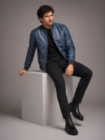 Men's MA-1 Style Leather Bomber - Image 3