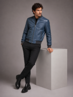 Men's MA-1 Style Leather Bomber - Image 4