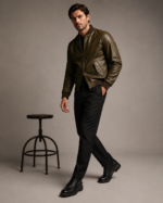 Men's Distressed Café Racer Jacket - Image 3