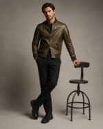 Men's Distressed Café Racer Jacket - Image 2
