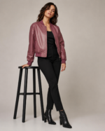 Women's Armored Motorcycle Leather Jacket - Image 2
