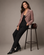 Women's Classic Suede Bomber Jacket - Image 4