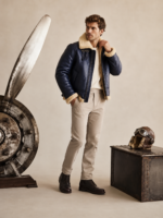 Men's Distressed Vintage Aviator Jacket - Image 4