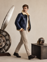 Men's Distressed Vintage Aviator Jacket - Image 3