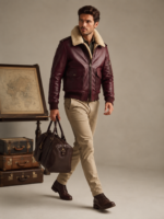 Men's Faux-Fur Collar Aviator Jacket - Image 3