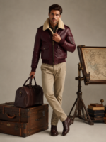 Men's Faux-Fur Collar Aviator Jacket - Image 4