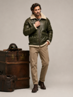 Men's Premium Shearling Aviator Jacket - Image 2