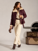 Women's Classic Shearling Aviator Jacket - Image 3