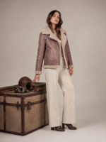 Women's Faux-Fur Collar Aviator Jacket - Image 4