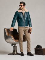 Men's Distressed Vintage Biker Jacket - Image 4