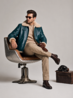Men's Distressed Vintage Biker Jacket - Image 2