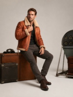 Men's Classic Shearling Aviator Jacket - Image 2