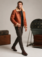 Men's Classic Shearling Aviator Jacket - Image 4