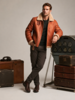 Men's Classic Shearling Aviator Jacket - Image 3