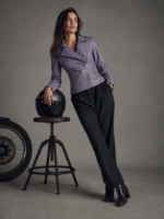 Women's Classic Fitted Biker Jacket - Image 2