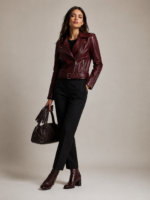 Women's Premium Quilted Biker Jacket - Image 4