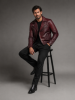 Men's Classic Leather Bomber Jacket - Image 2
