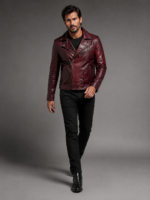 Men's Classic Leather Bomber Jacket - Image 3
