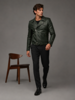 Men's Distressed Leather Bomber - Image 3