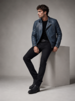 Men's Perforated Summer Motorcycle Jacket - Image 2