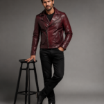 Men's Classic Leather Bomber Jacket