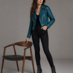 Women's Premium Metallic Leather Bomber