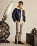 Men's Distressed Vintage Aviator Jacket