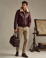 Men's Faux-Fur Collar Aviator Jacket