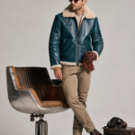 Men's Slim-Fit Aviator Leather Jacket