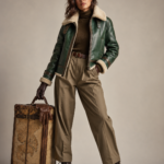 Women's Cropped Aviator Leather Jacket