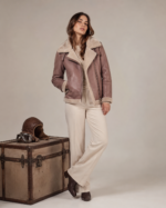 Women's Faux-Fur Collar Aviator Jacket