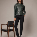 Women's Premium Suede Café Racer Jacket