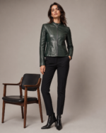 Women's Premium Suede Café Racer Jacket