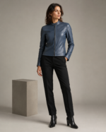 Women's Classic Café Racer Leather Jacket