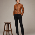 Women's Belted Café Racer Jacket