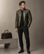 Men's Distressed Café Racer Jacket